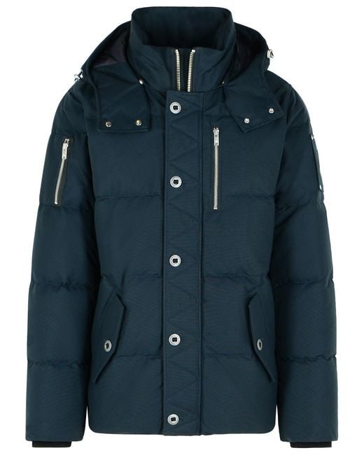Moose Knuckles Blue Original 3Q Cotton Blend Down Jacket for men