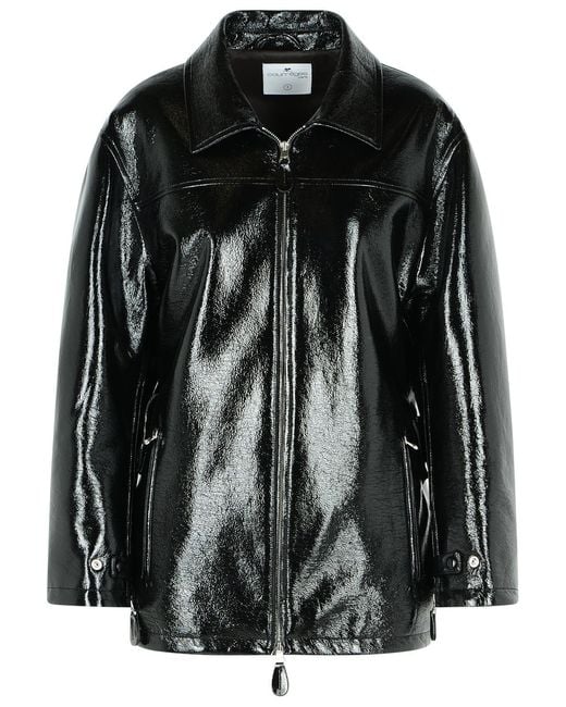 Courreges Black Vinyl' Cotton Blend Jacket
