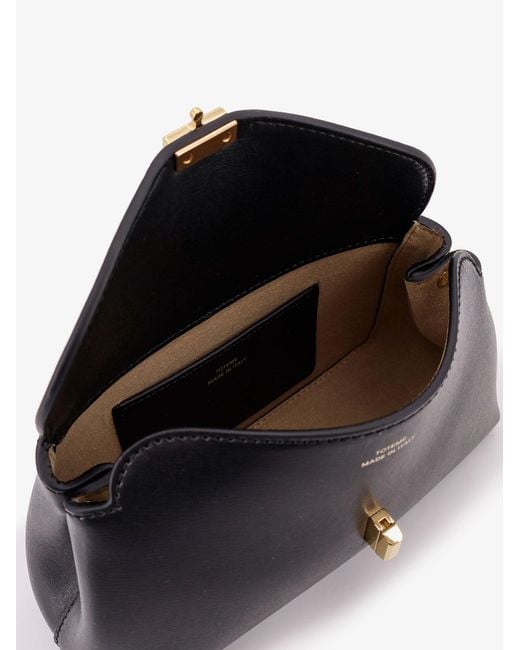 Totême  White Mini T-Lock Leather Clutch