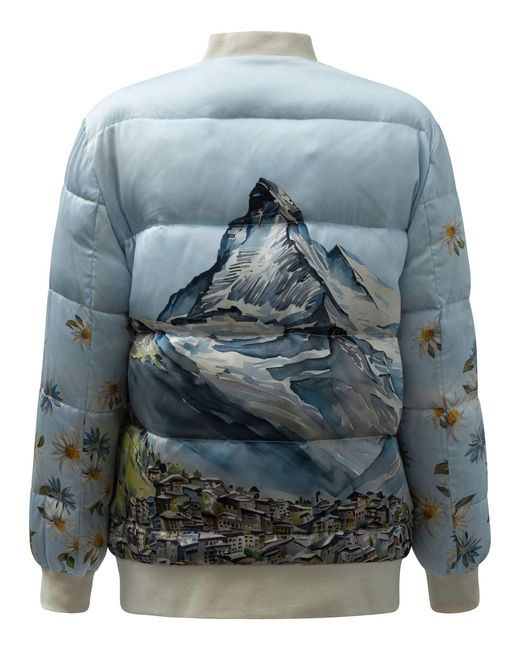 SLEEP NO MORE Blue Zermatt Silk Bomber Jacket Light