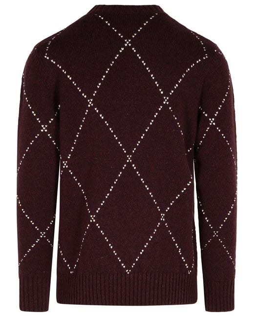 Eleventy Purple Bardeaux Wool Sweater for men