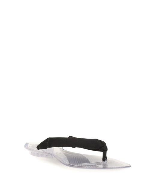Alaïa White Flip-Flop Sandals Satin