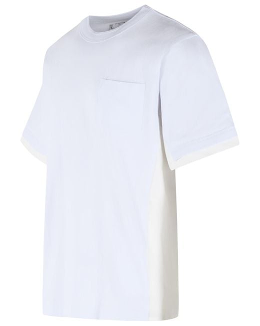 Sacai White Cotton T-Shirt for men