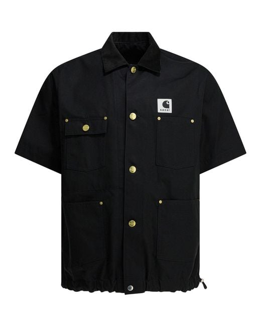 Sacai Carhartt Wip Duck Jackets And Coats Black for men