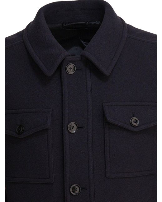 Tom Ford Blue Virgin Wool Coat Jackets And Coats for men