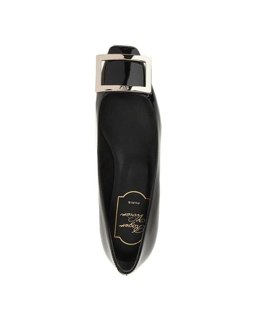 Roger Vivier Black 'Trompette' Patent Leather Pumps 38