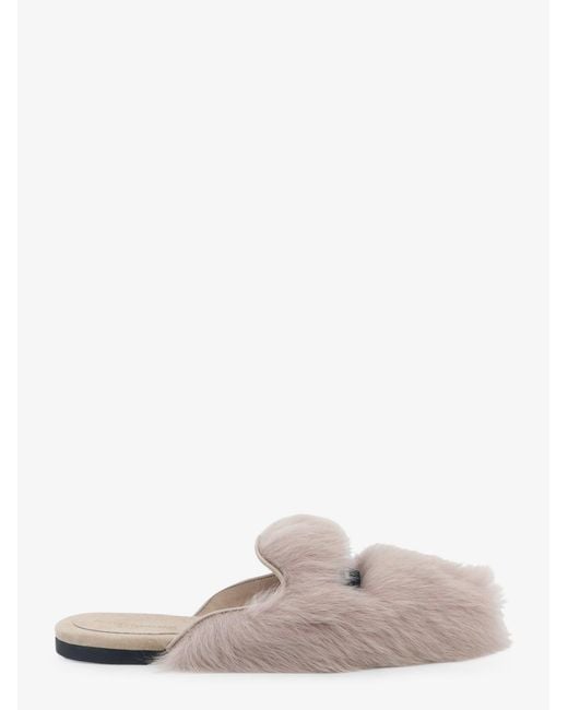 Dolce & Gabbana Gray Sheepskin And Suede Sandals