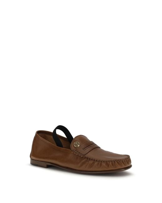 Versace White Leather Loafers