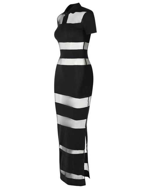 Coperni Black 'Striped' Cotton Blend Dress