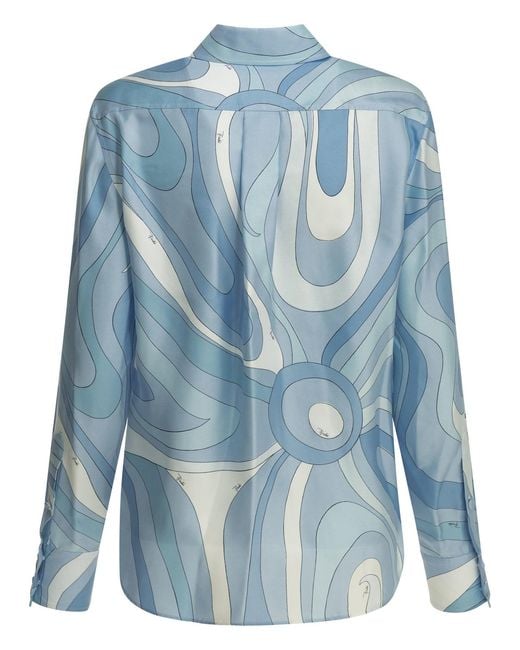 Emilio Pucci Blue "Marmo" Casual Shirt