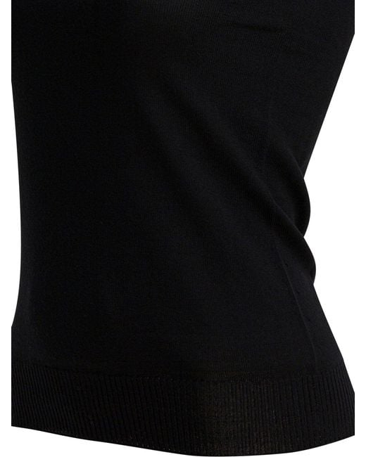Max Mara Black Mock Neck Sleeveless