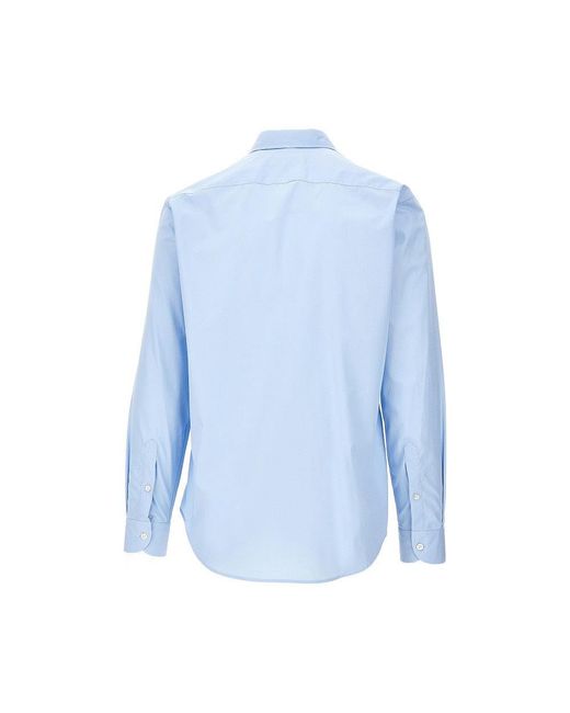 Emporio Armani Blue Poplin Shirt for men
