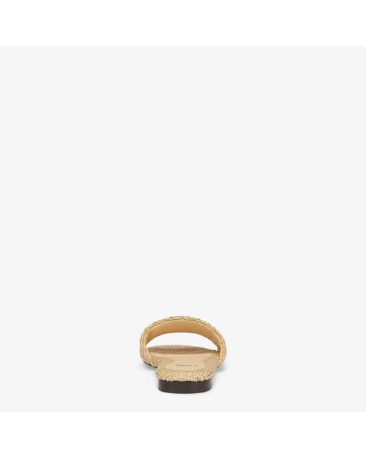 Fendi Natural "Signature" Slides Sandals