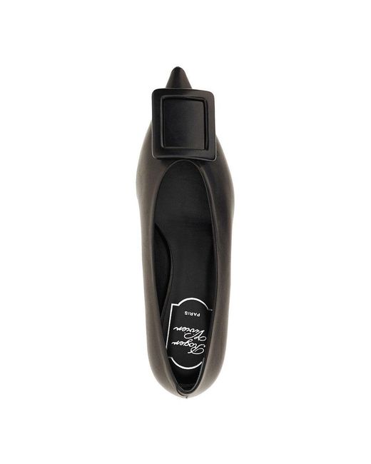 Roger Vivier Black Nappa Leather 'Viv