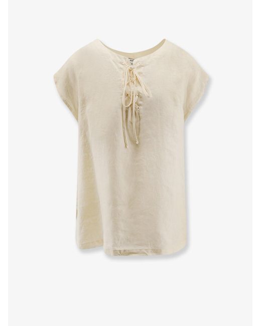 Aspesi White Shirt Vissuto Linen