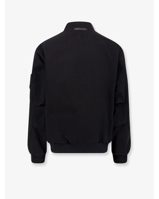Hevò Black Castro Cotton Bomber Jacket for men