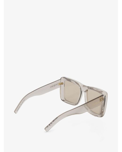Saint Laurent White Acetate Sunglasses