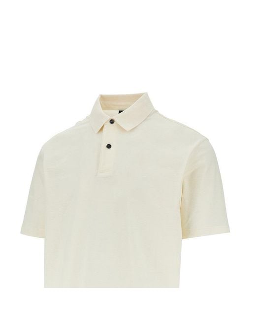 Emporio Armani White Cotton Jersey Polo Shirt for men