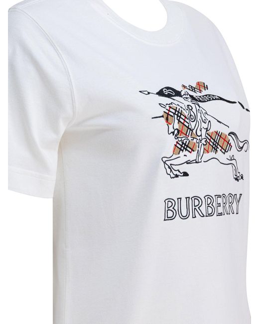 Burberry White Cotton T-Shirt With Ekd