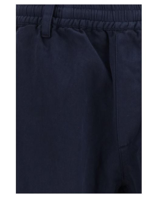 C P Company Blue Cotton Rip-Stop Boxy Lens Cargo Pants for men
