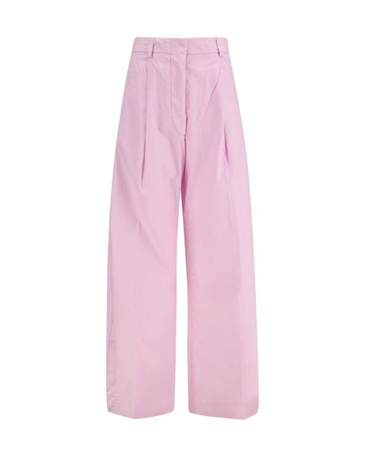THE LATEST Pink Wide-Leg Cotton Pants