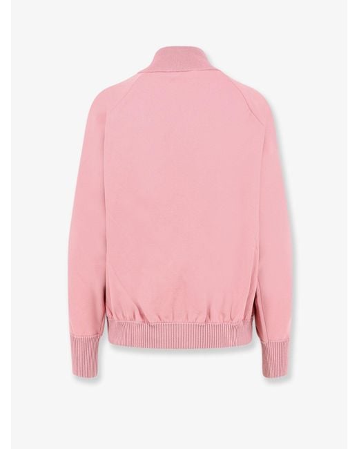 Miu Miu Pink Silk Blend Cardigan With Embroidered Logo Patch