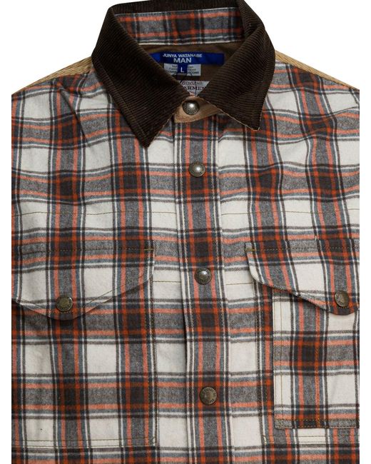 Junya Watanabe Brown Check Overshirt Jacket Jackets And Coats