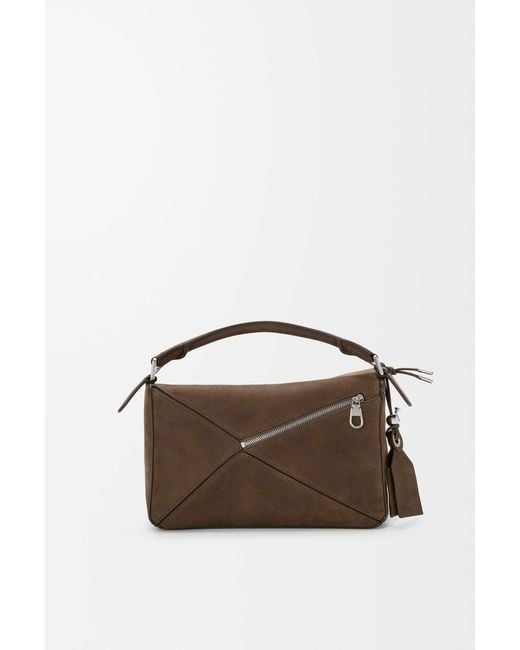 Loewe Brown "Featherlight Puzzle" Small Handbag