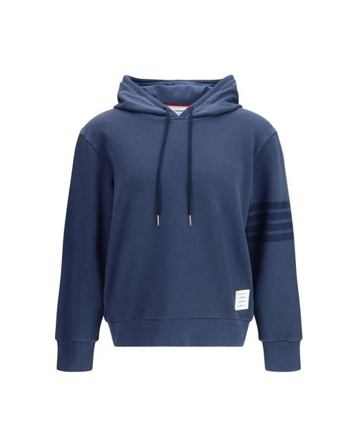 Thom Browne Blue Cotton Hoodie for men