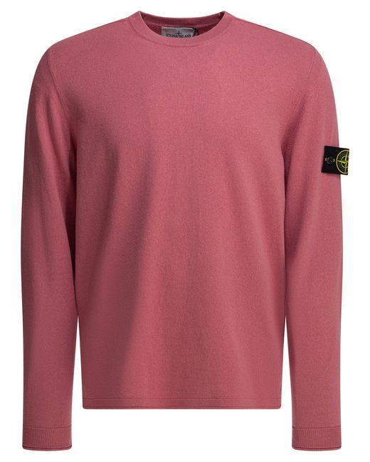 Stone Island Pink Crew-Neck Sweater Fuchsia for men