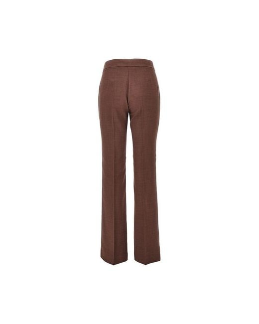 Pinko Brown Stretch Viscose-Blend Flared Pants