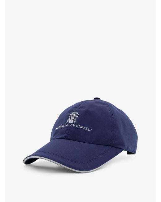 Brunello Cucinelli Blue Baseball Hat With Logo for men