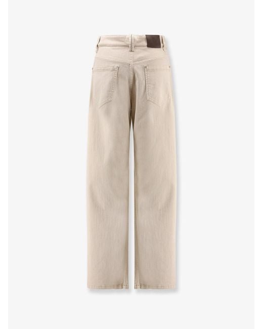 Brunello Cucinelli Natural The Loose Barrel Jean Denim Trousers