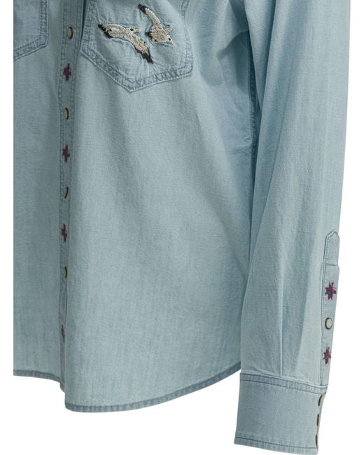Filson Blue "Embroidered Western" Casual Shirt