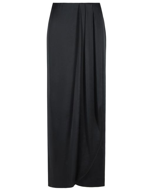 Maison Margiela Black Silk Blend Midi Skirt