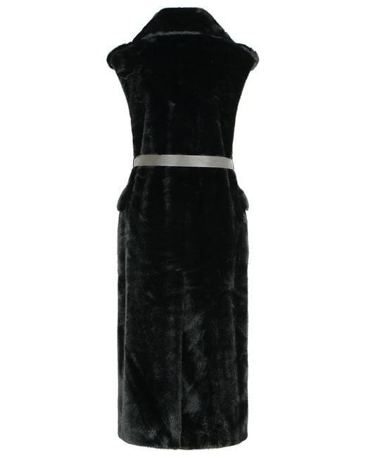 P.A.R.O.S.H. Black Faux Fur Coat