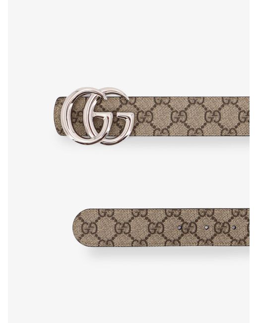 Gucci White Reversible Leather And Supreme Gg Fabric Belt for men