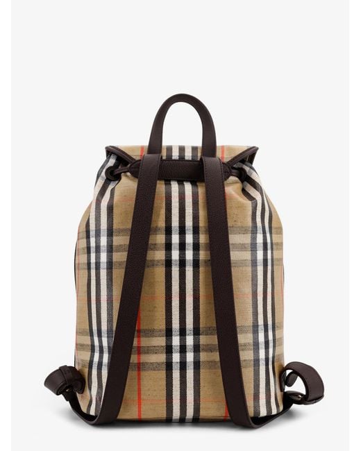 Burberry Natural Highlands Coated Canvas Backpack With Front Logo for men