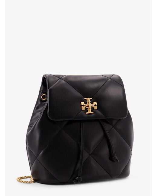 Tory Burch Black Kira Diamond Leather Backpack