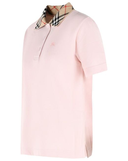 Burberry Pink 'Imogen' Cotton Polo Shirt