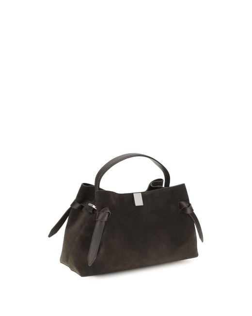Yuzefi Black Shoulder Bag Gyoza Suede