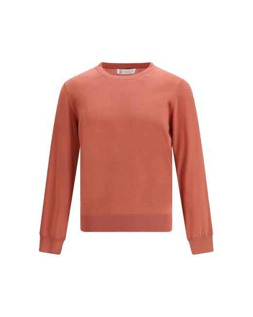 Brunello Cucinelli Red Sweater for men