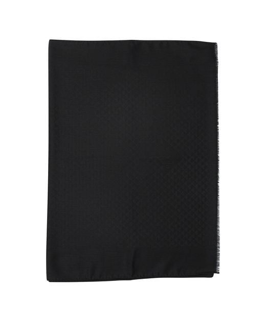 Prada Black Classic Wool And Silk Scarf