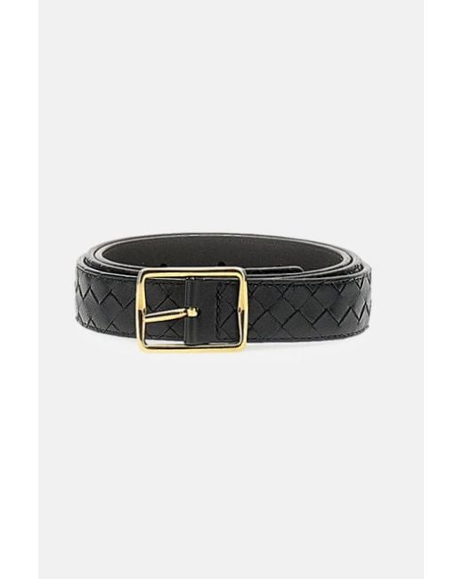 Bottega Veneta Black "Woven" Leather Belt