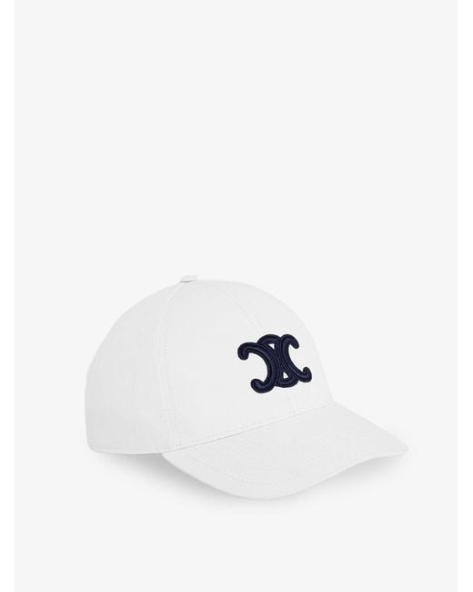 Céline White Triomphe Cotton Hat