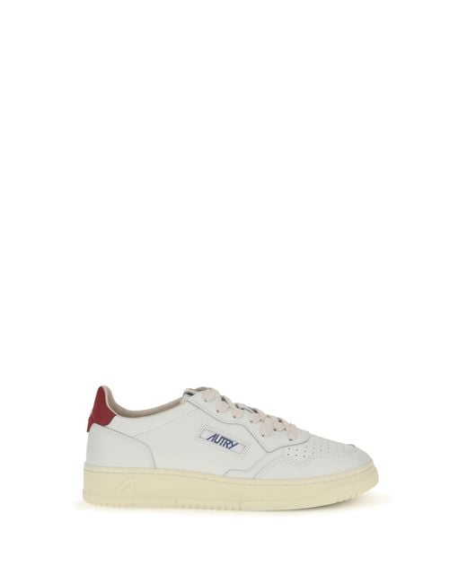 Autry White Medalist Low Sneakers/Deep Claret for men