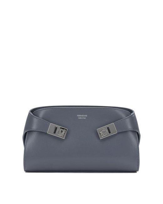 Ferragamo Gray Hug Leather Small Crossbody Bag