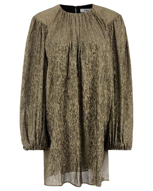 Chloé Green Elegant Silk Blend Mini Dress For