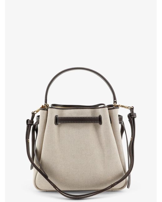 Tory Burch Natural Romy Canvas Bucket Bag