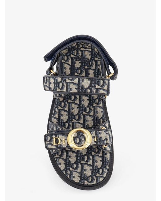 Dior White Dior Dior Oblique Jacquard Fabric Sandals